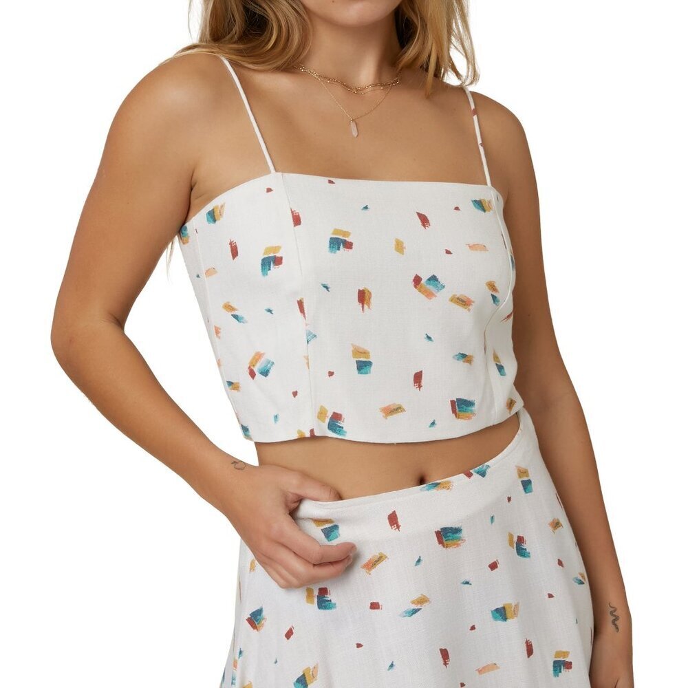 O'neill Crop Artsy Kidcore Multicolor Vacation Camisole Top sz Large NWT